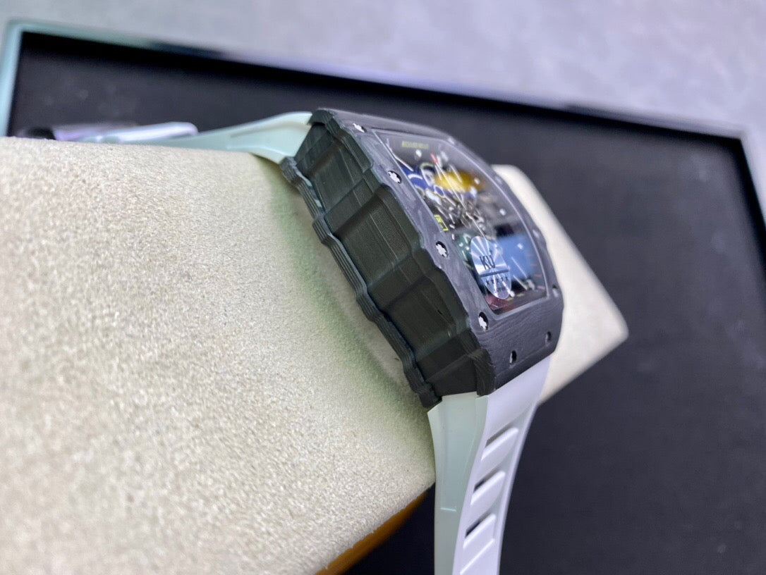 Richard Mille RM035-02 1:1 Best Edition KU Factory Carbon Fiber White Strap