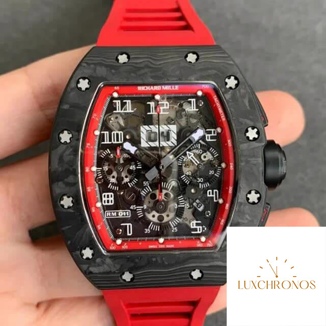 Richard Mille RM-011 1:1 Best Edition KV Factory V2 Black Forged Carbon Case