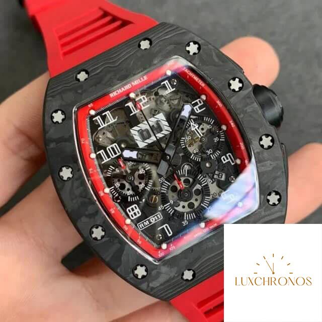 Richard Mille RM-011 1:1 Best Edition KV Factory V2 Black Forged Carbon Case