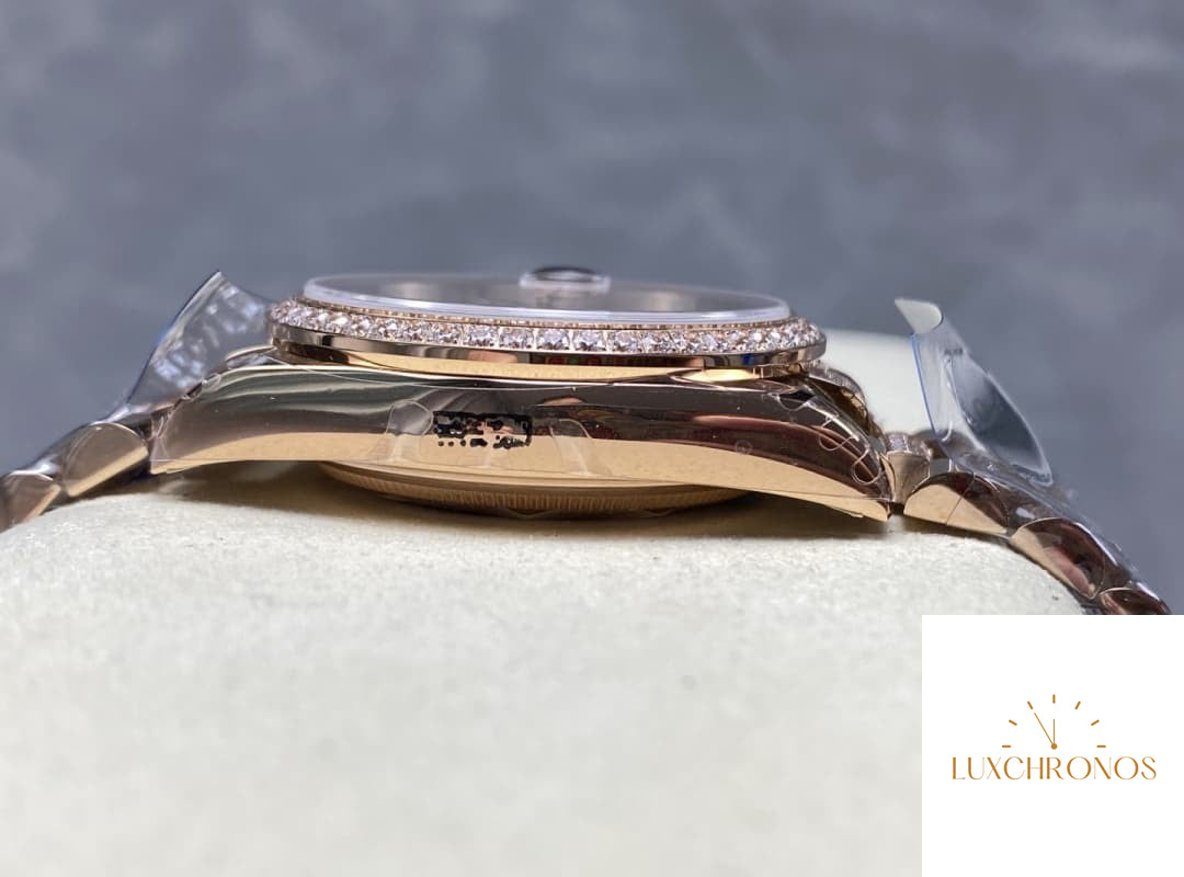 Replica Rolex DayDate m128345rbr-0020 1:1 Best Edition 8+ Factory Rose Gold