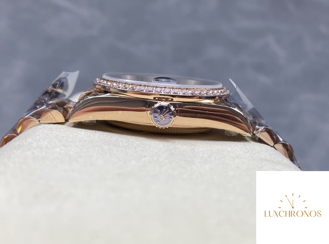 Replica Rolex DayDate m128345rbr-0020 1:1 Best Edition 8+ Factory Rose Gold