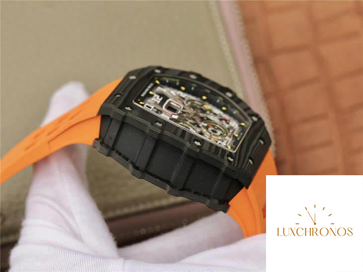Richard Mille RM11-03 1:1 Best Edition KV Factory Carbon Fiber Orange Strap