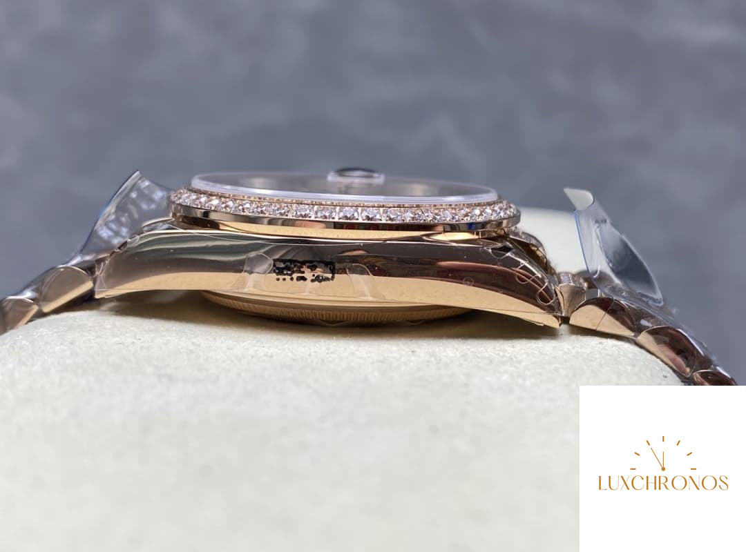 Replica Rolex DayDate m128345rbr-0041 1:1 Best Edition 8+ Factory Diamond Strap