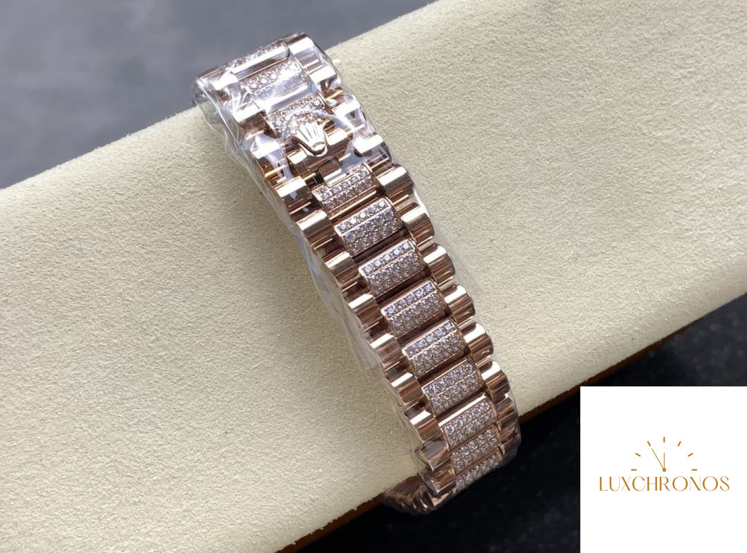 Replica Rolex DayDate m128345rbr-0041 1:1 Best Edition 8+ Factory Diamond Strap