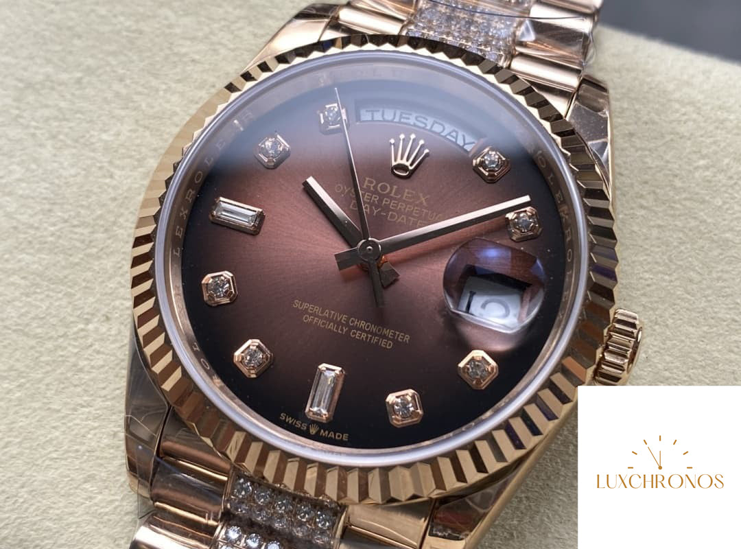 Replica Rolex DayDate m128235-0038 1:1 Best Edition 8+ Factory Gradient Brown
