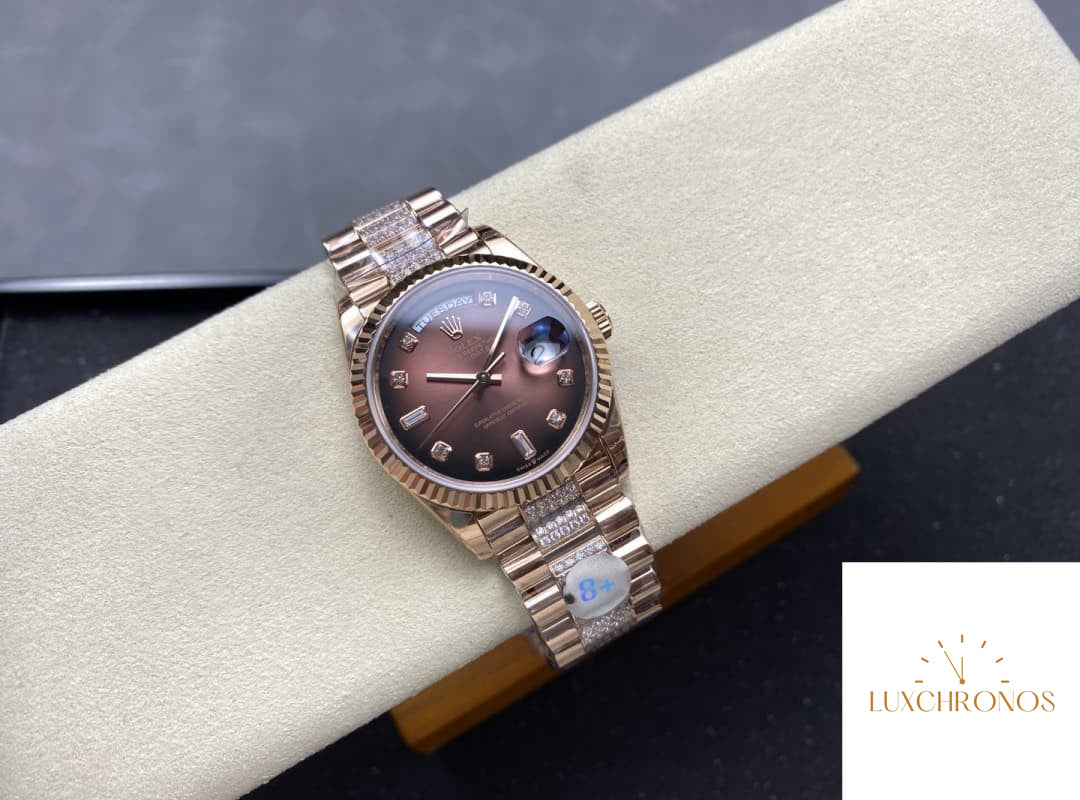 Replica Rolex DayDate m128235-0038 1:1 Best Edition 8+ Factory Gradient Brown