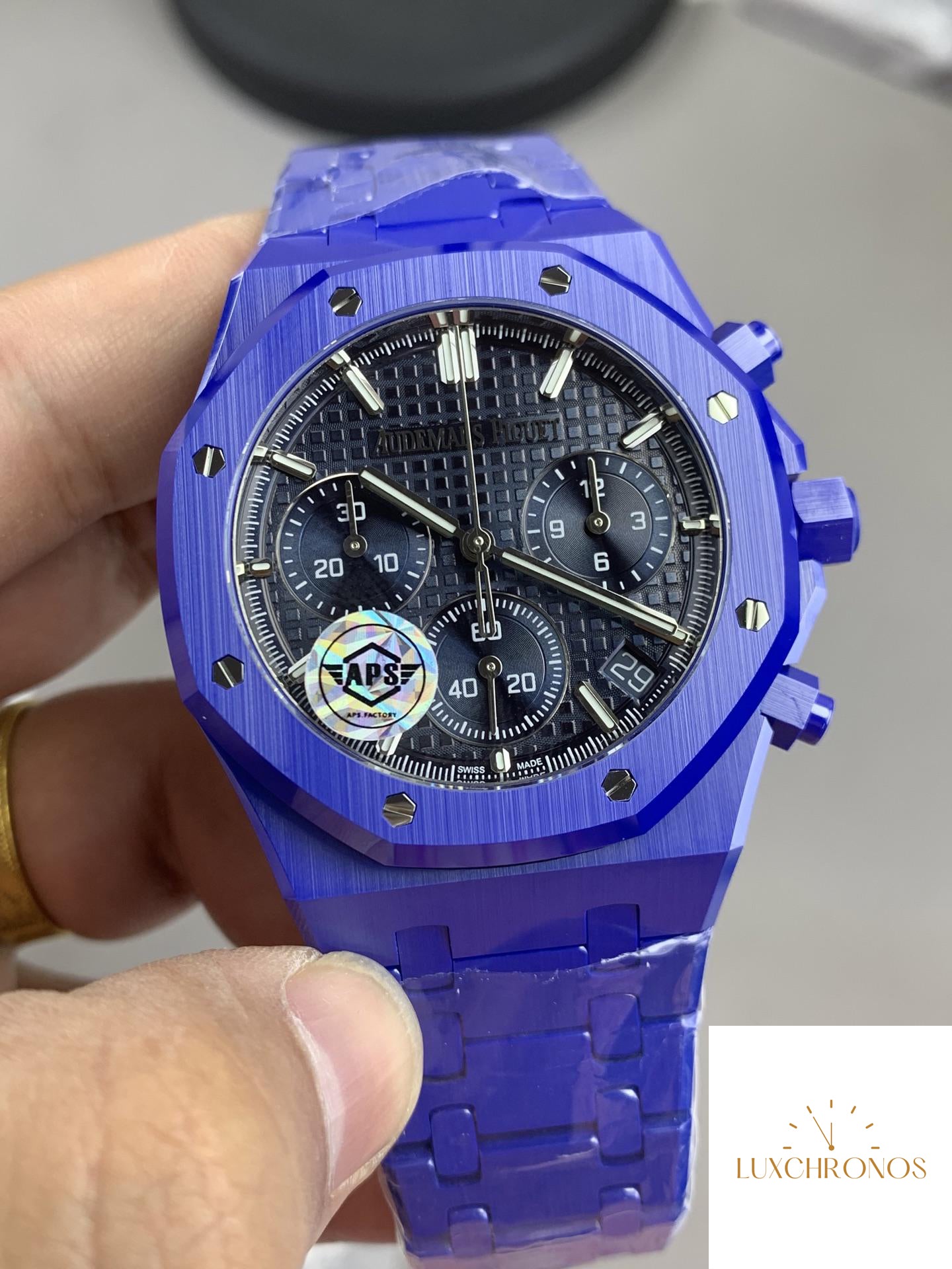 APS Factory 26240 Blue Ceramic Top Quality Luxury Watch