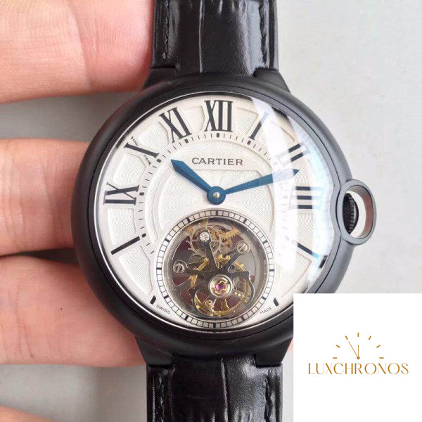 Replica Ballon Bleu De Cartier Tourbillon Men Watches 1:1 Best Edition Swiss Tourbillon White Dial