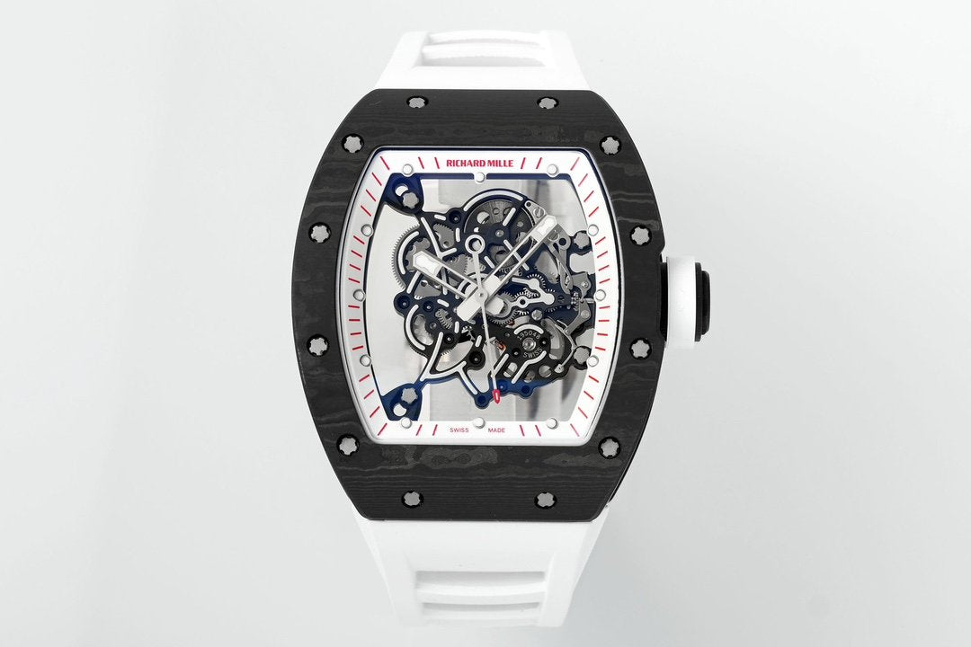 RICHARD MILLE RM055 ZF 2024 1:1 Best Edition Carbon Fiber Case Black Strap
