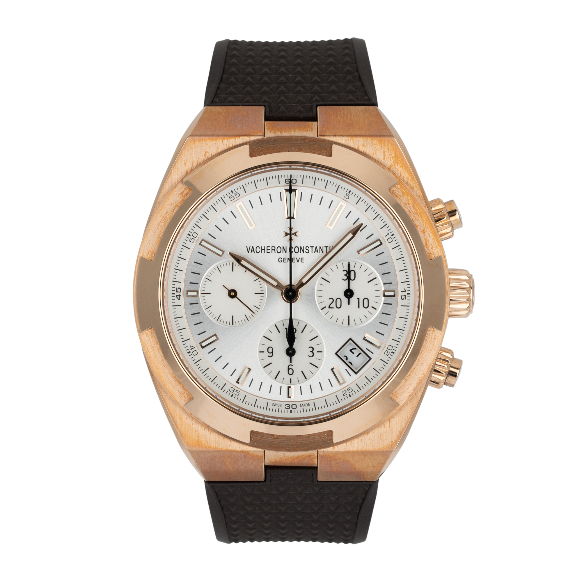 Overseas 41 Chronograph Rose Gold Silver Dial