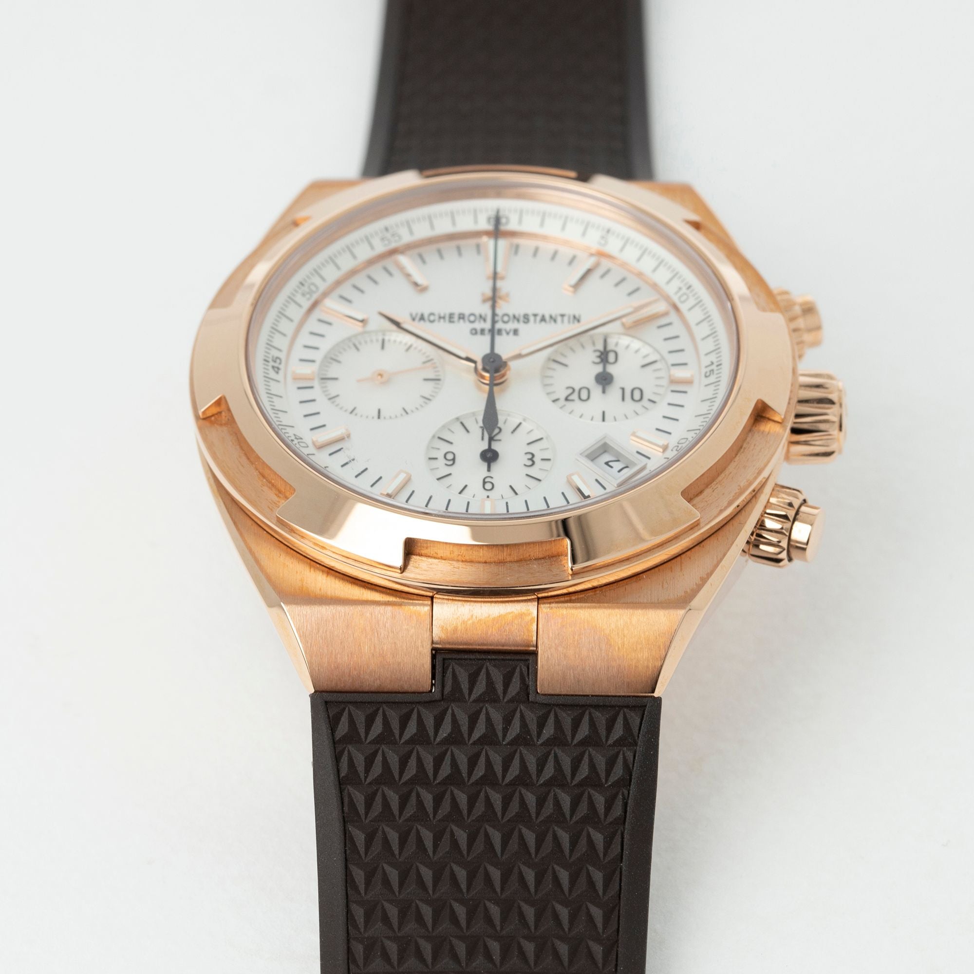 Overseas 41 Chronograph Rose Gold Silver Dial