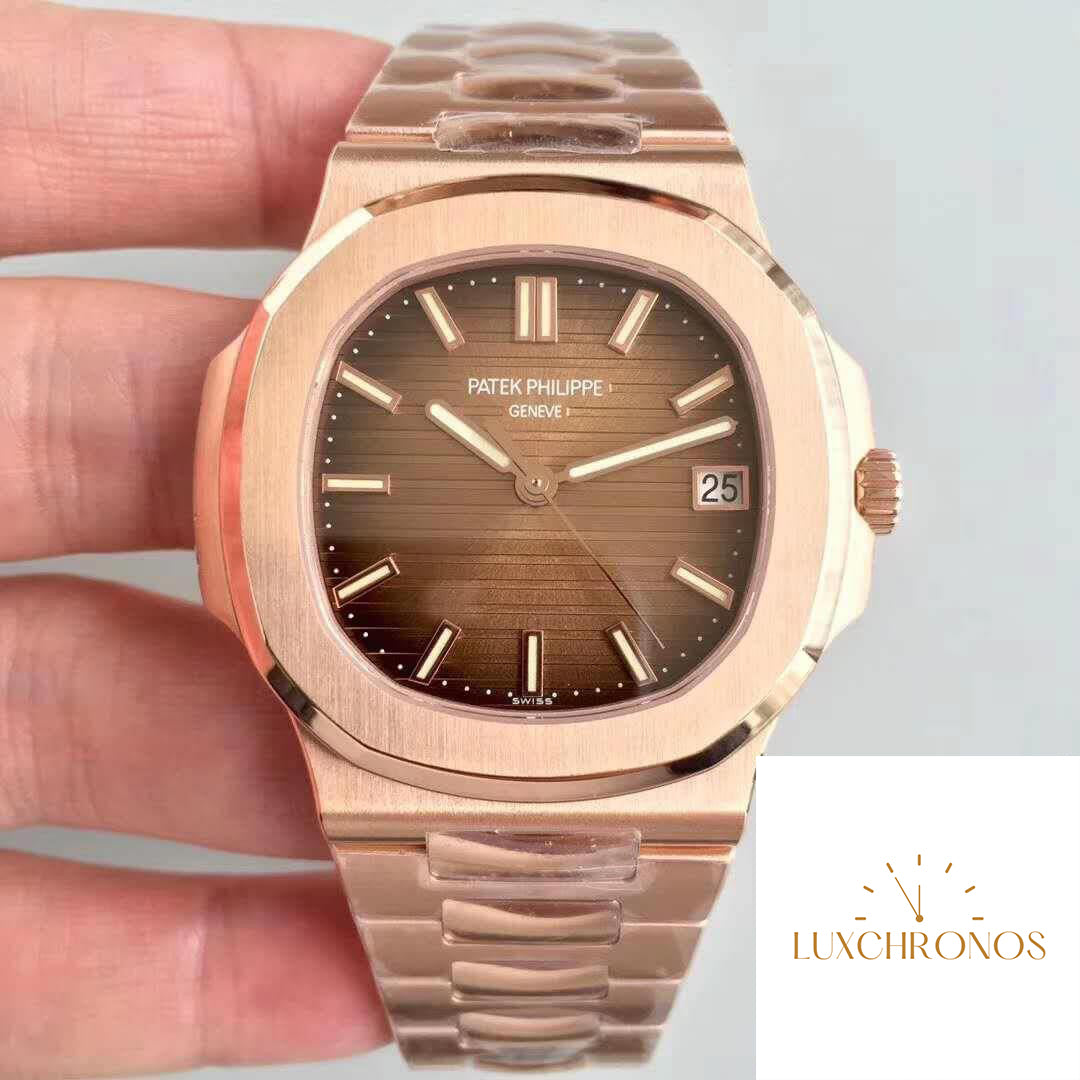 Patek Philippe Nautilus 5711/1R-001 PF Factory 1:1 Best Edition Swiss ETA324 Brown Textured Dial