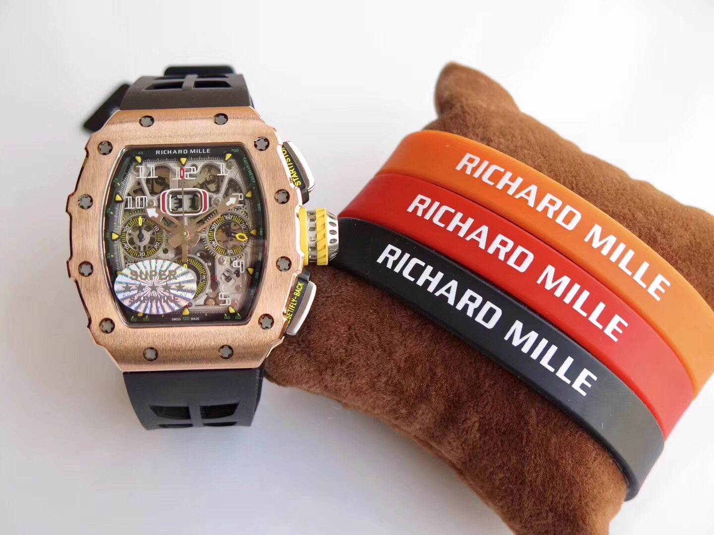 Richard Mille RM11-03 Rose gold 1:1 Best Edition KV KU+ Factory Black Strap