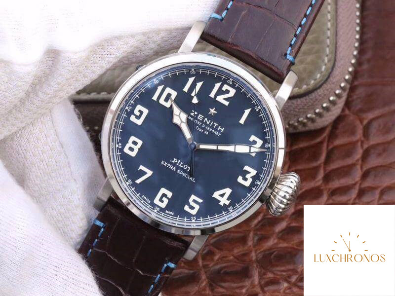 Replica Zenith Pilot Type 20 Extra Special XF Factory 1:1 Best Edition Swiss ETA2824 Superlumed blue dial and hands