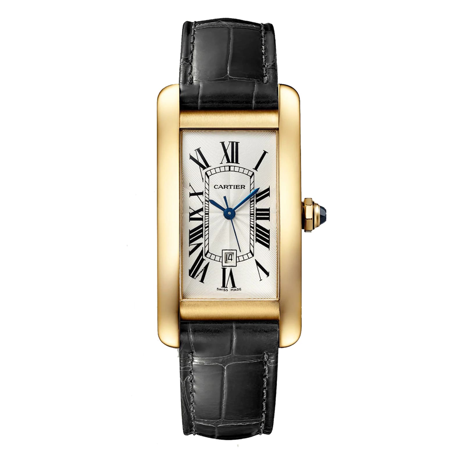 Tank Américaine Watch Medium Model, Yellow Gold, Leather WGTA0040