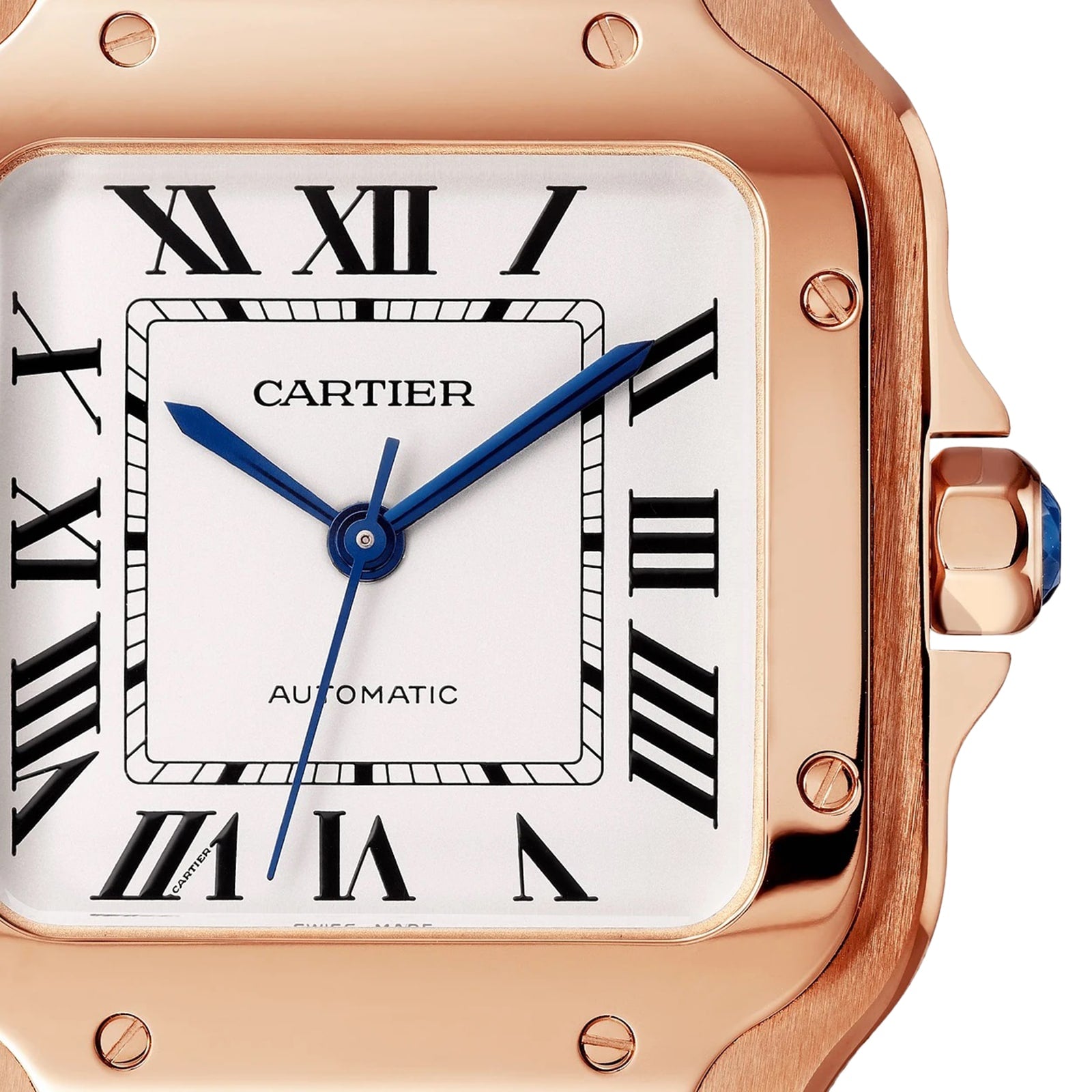 Santos De Cartier Watch Medium Model, Mechanical Movement With Automatic Winding