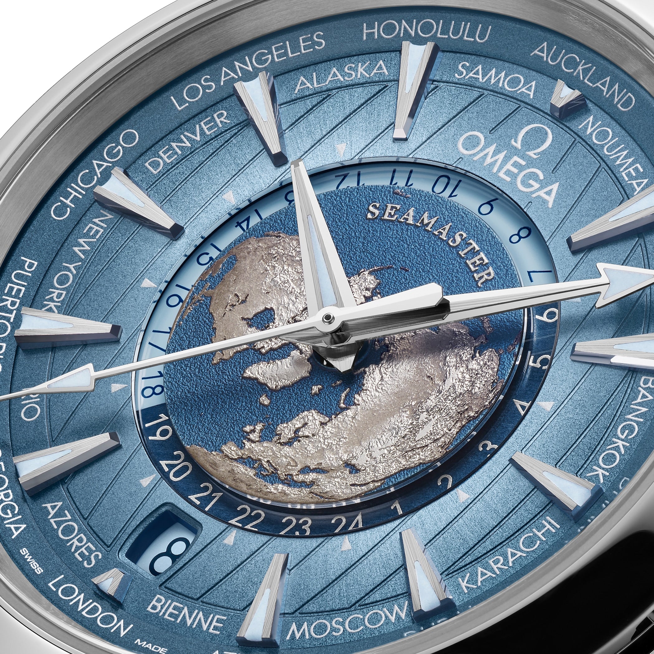 Seamaster Aqua Terra 150M Co-Axial Master Chronometer Gmt Worldtimer 43mm Summer Blue