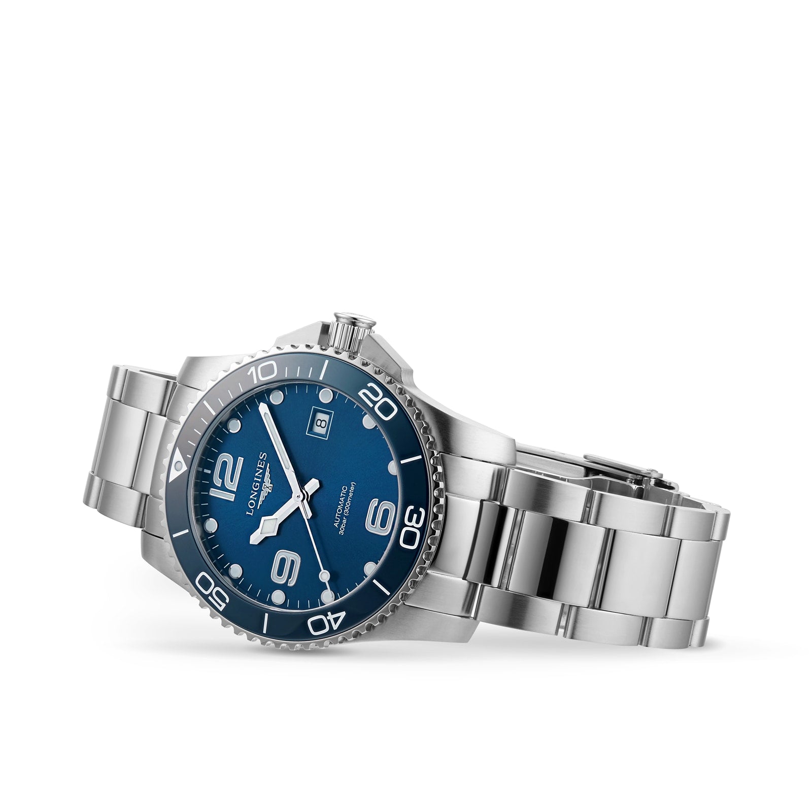 HydroConquest Blue Dial 41mm Automatic Diving Mens Watch