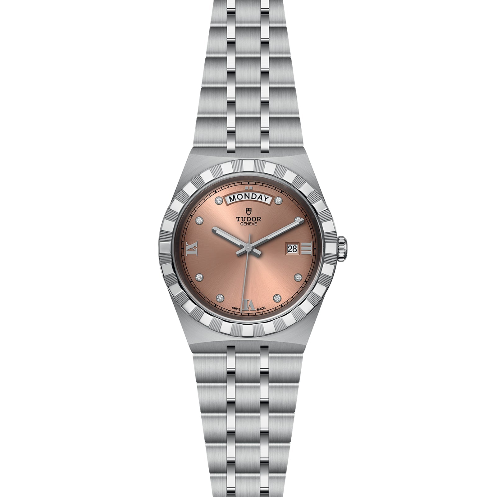 Royal 41mm Steel Case Diamond-Set Salmon Dial