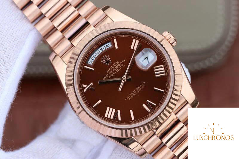 Rolex Day-Date 40mm 228235 EW Factory 1:1 Best Edition Swiss ETA3255 Brown Dial