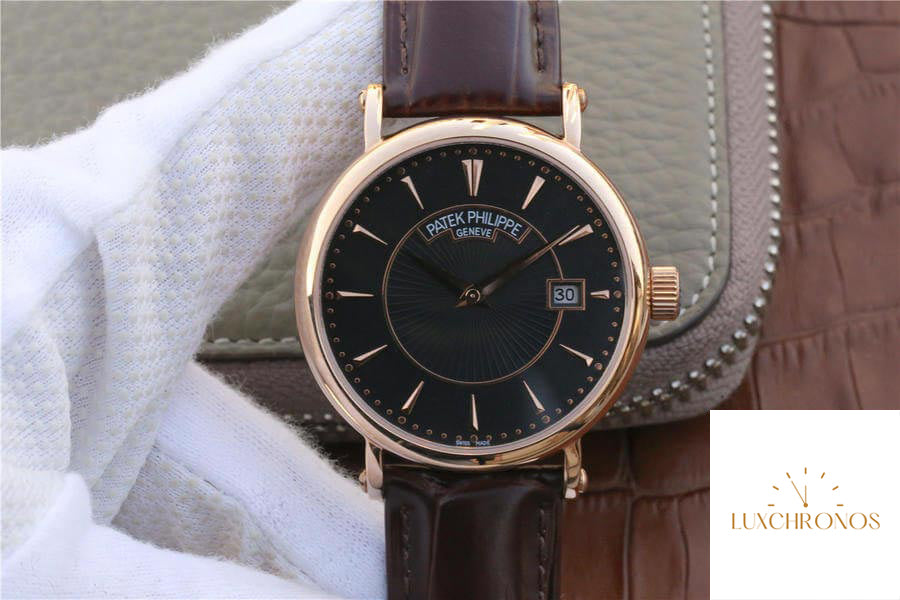 Patek Philippe Calatrava 1:1 Best Edition ZF Factory Rose Gold Leather Strap