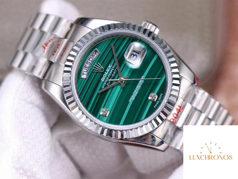 Rolex Day Date President 18038 1:1 Best Edition Malachite Green Diamond Dial Swiss Movement