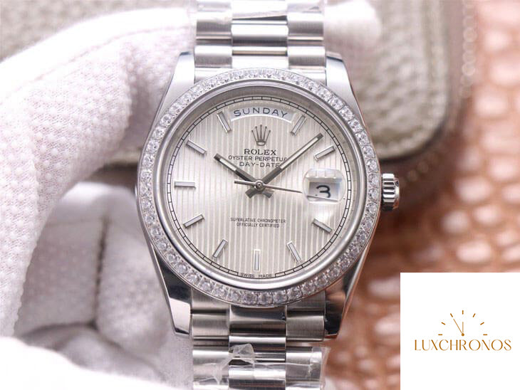 Rolex Day Date M228349RBR-0007 1:1 Best Edition EW Factory 18ct White Gold