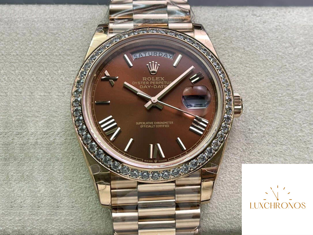 Rolex Day Date M228345RBR-0009 1:1 Best Edition EW Factory Brown Dial