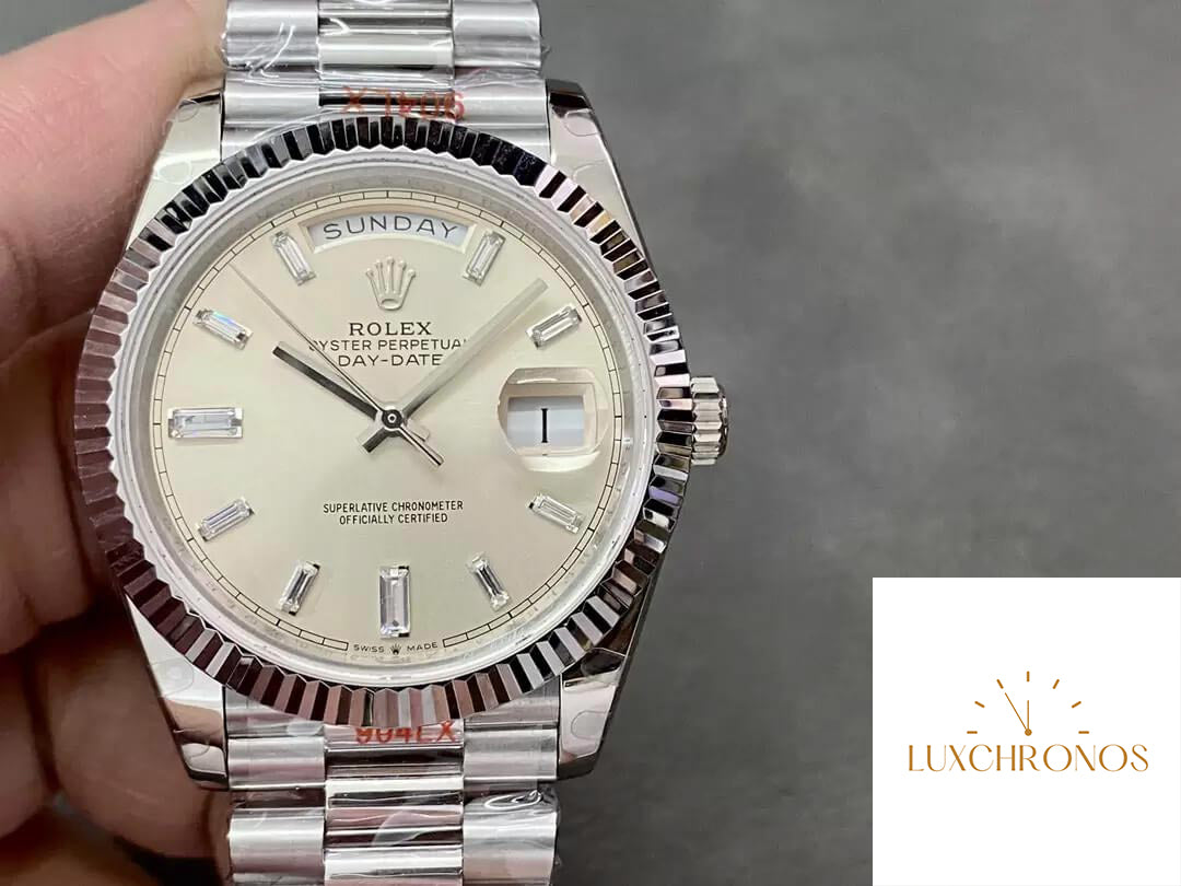 Rolex Day Date M228236-0002 1:1 Best Edition GM Factory Silver Dial V2