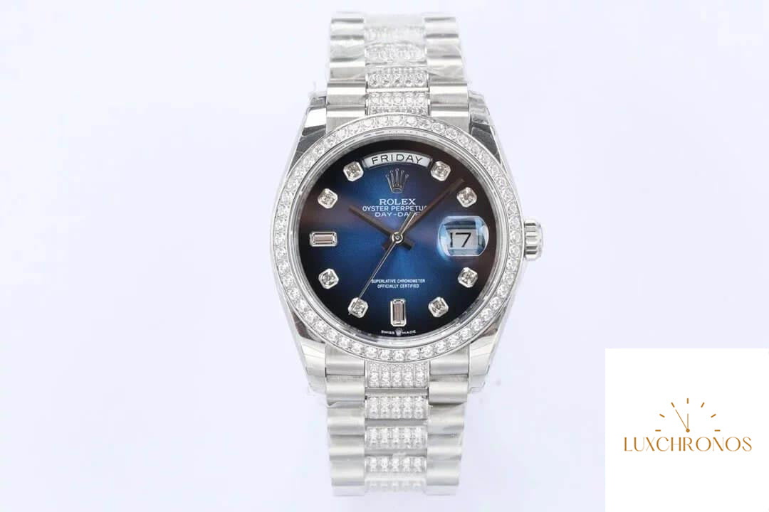 Rolex Day Date M128349RBR-0016 1:1 Best Edition EW Factory Blue Dial 36mm