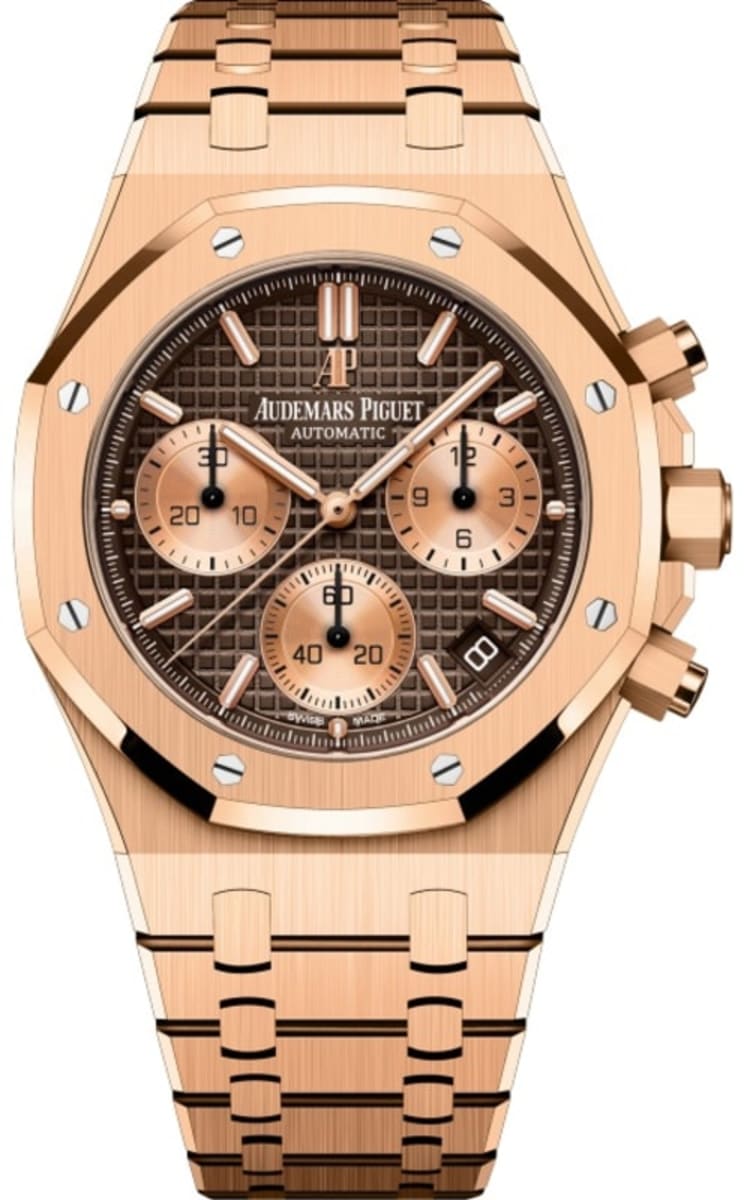 Royal Oak Chronograph Brown Dial Rose Gold Men's Watch