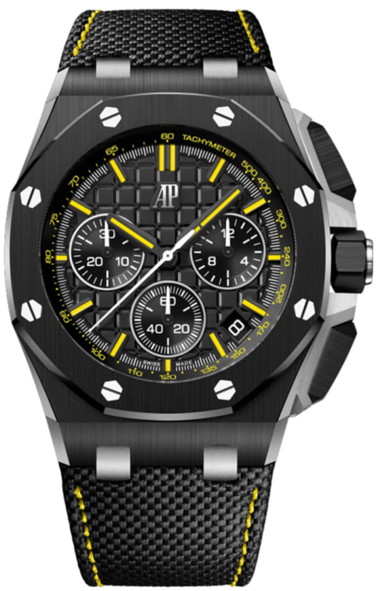 Royal Oak Offshore Automatic Chronograph Limited Edition of 500 Black Dial Leather Strap Men's Watch