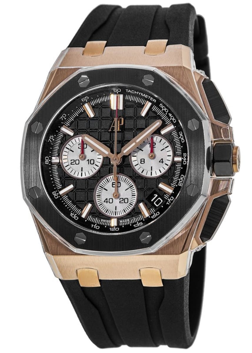 Royal Oak Offshore Chronograph 18kt Rose Gold Black Dial Men's Watch