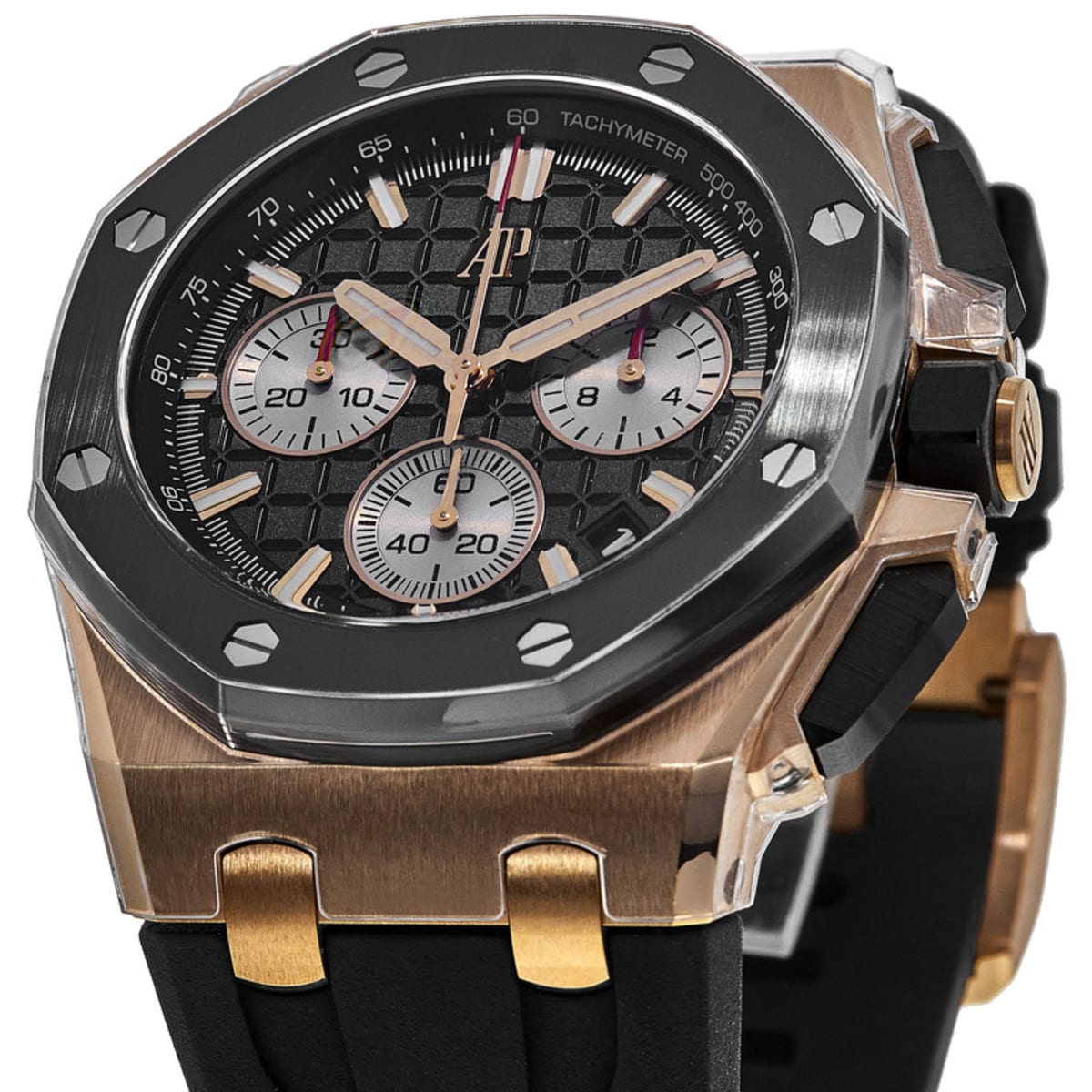 Royal Oak Offshore Chronograph 18kt Rose Gold Black Dial Men's Watch