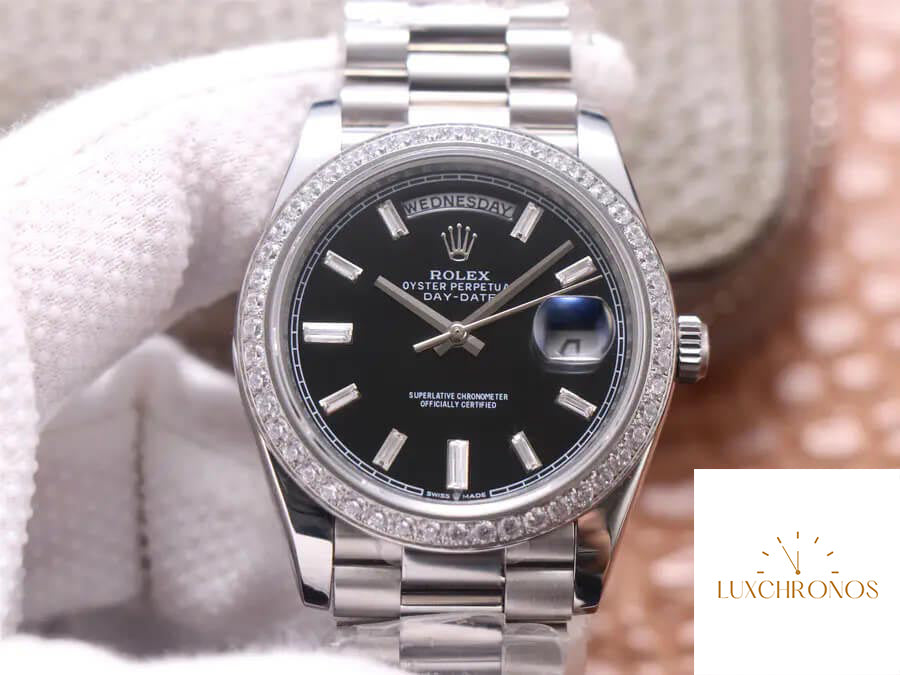 Rolex Day Date M228349RBR-0003 1:1 Best Edition EW Factory Black Dial