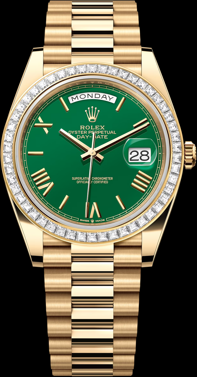 Rolex Day Date M228238 V5 40mm QF Factory 1:1 Best Edition Green Dial Bezel Stone