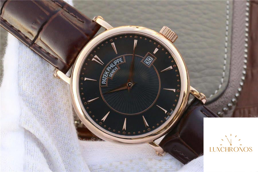 Patek Philippe Calatrava 1:1 Best Edition ZF Factory Rose Gold Leather Strap