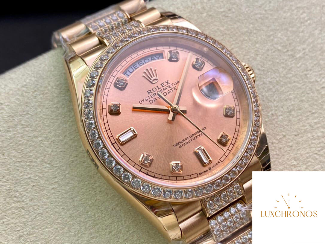 Rolex Day Date M128345RBR-0020 1:1 Best Edition EW Factory Rose Gold Dial 36mm