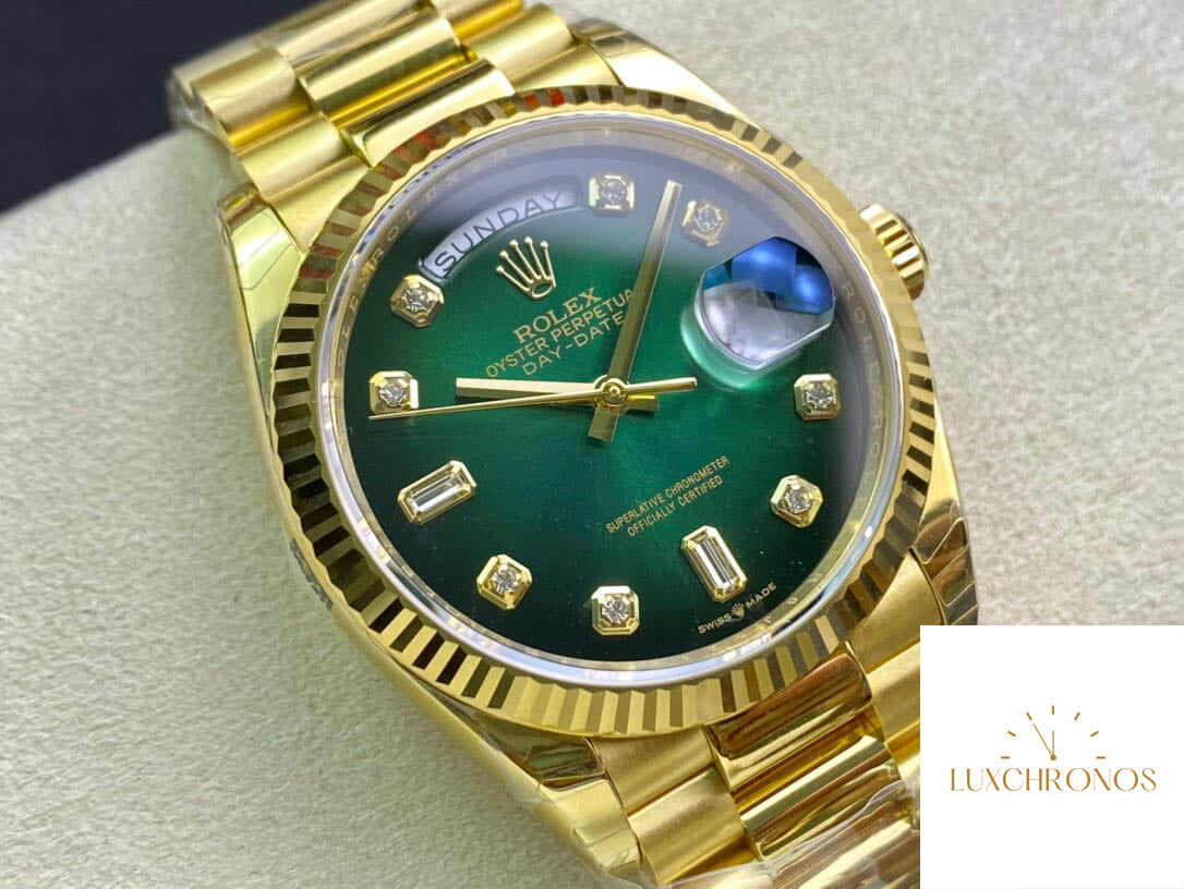 Rolex Day Date M128238-0069 1:1 Best Edition EW Factory Green Dial Swiss ETA3255 36mm