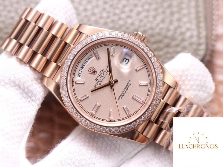 Rolex Day Date M228345RBR-0007 1:1 Best Edition EW Factory Rose Gold