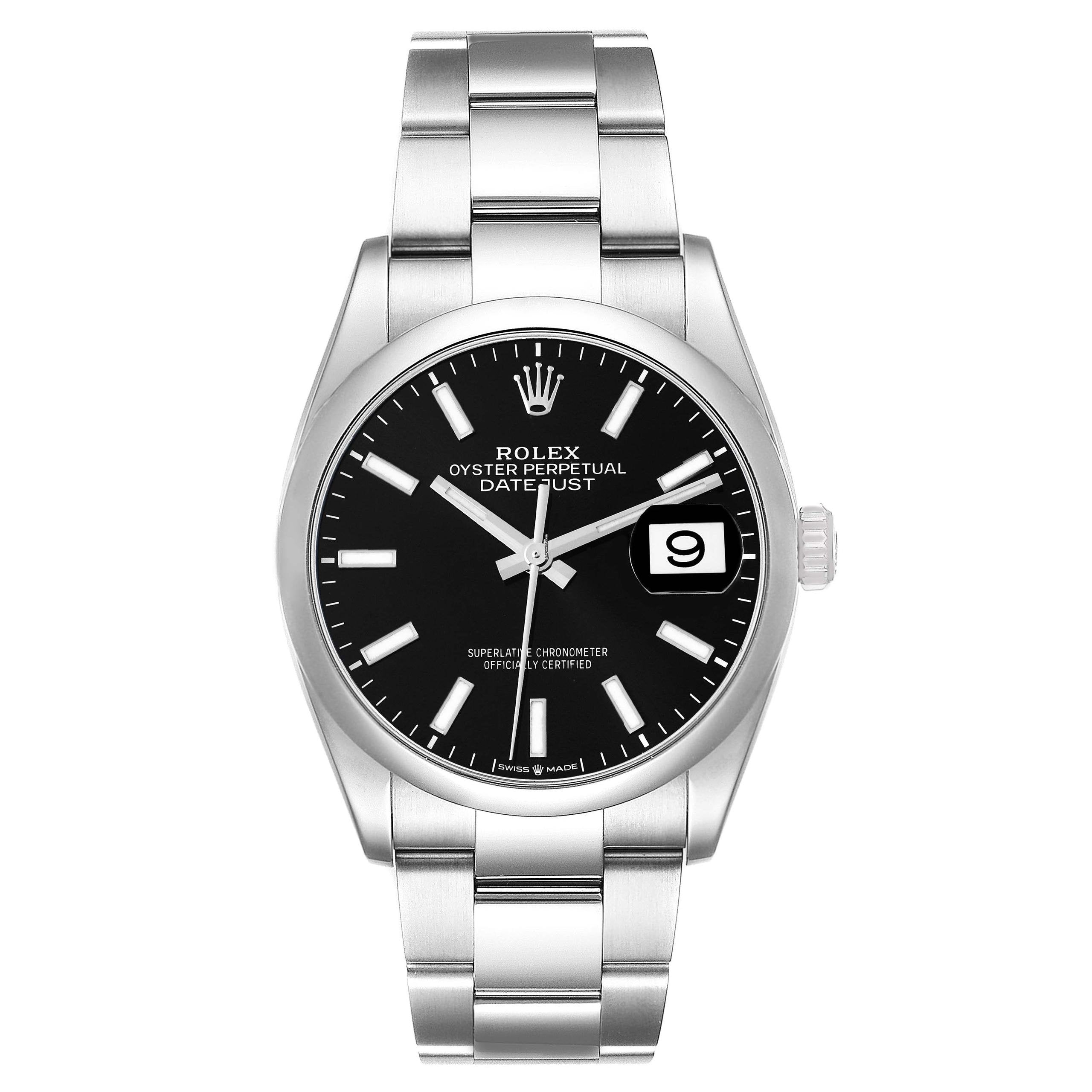 Rolex Datejust 36 Black Dial Steel Mens Watch 126200