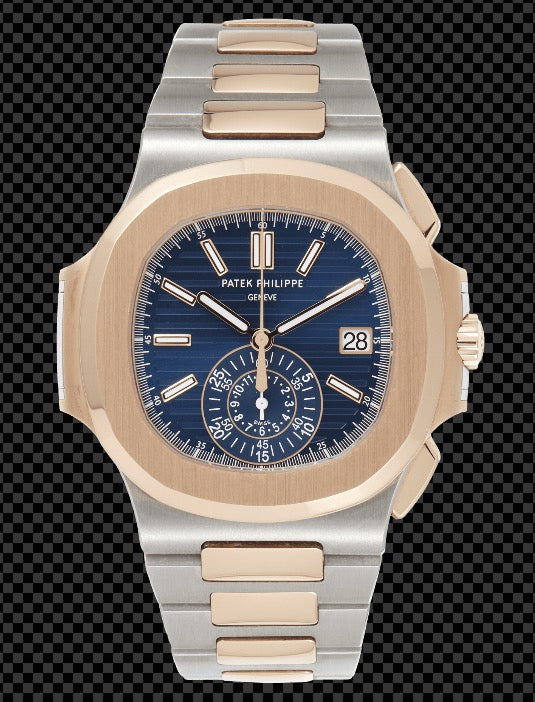 【Sale Only 1】Nautilus Chronograph Rose Gold & Stainless Steel Blue Dial