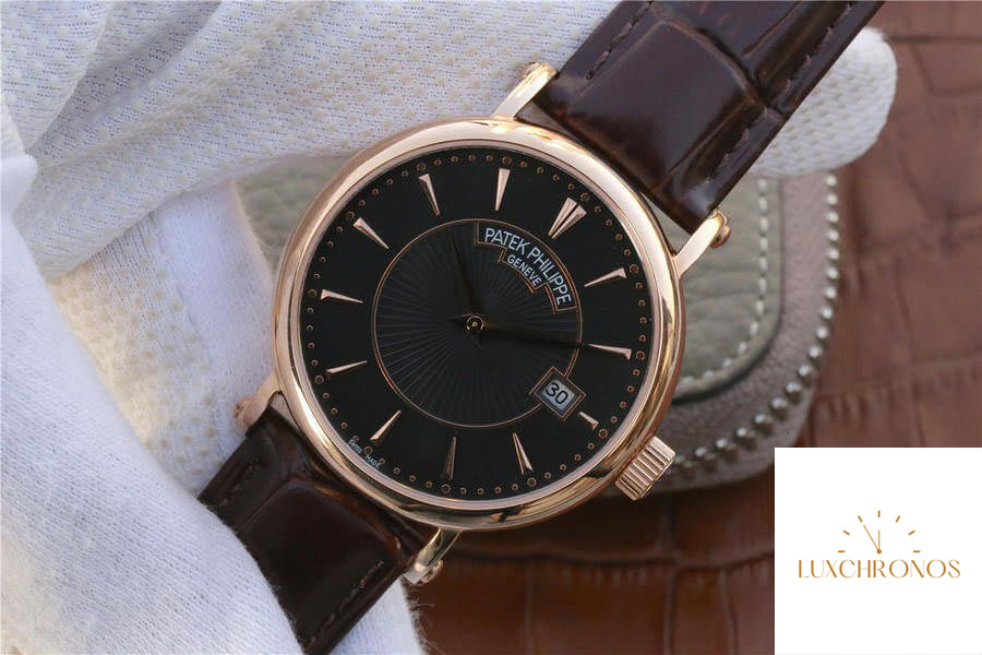 Patek Philippe Calatrava 1:1 Best Edition ZF Factory Rose Gold Leather Strap