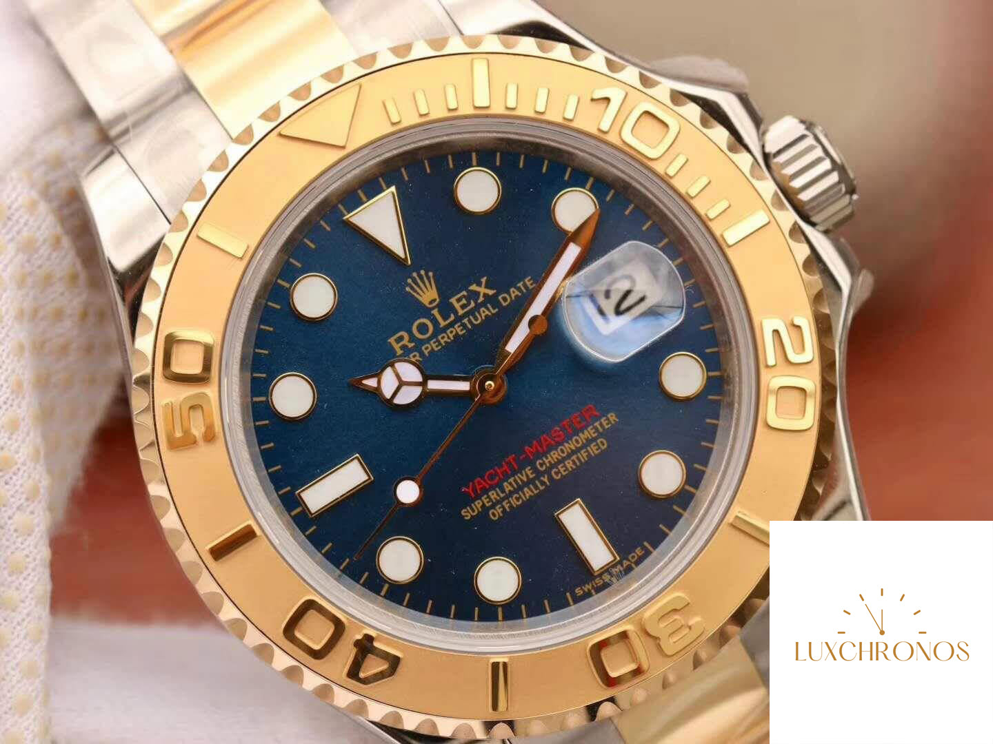 Rolex Yacht-Master 40mm 16623 1:1 Best Edition Gold Wrapped Blue Dial