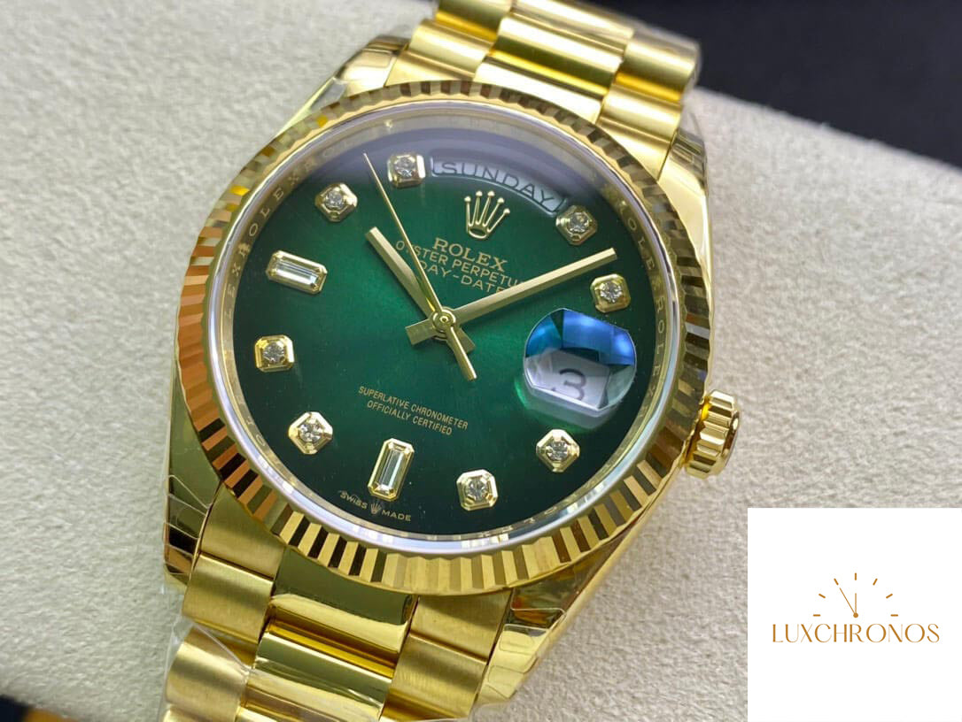 Rolex Day Date M128238-0069 1:1 Best Edition EW Factory Green Dial Swiss ETA3255 36mm