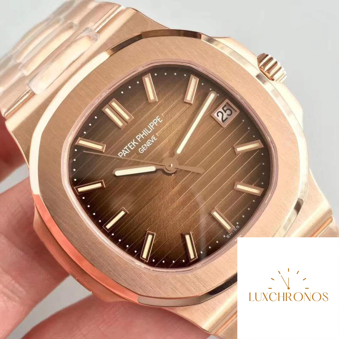 Patek Philippe Nautilus 5711/1R-001 PF Factory 1:1 Best Edition Swiss ETA324 Brown Textured Dial