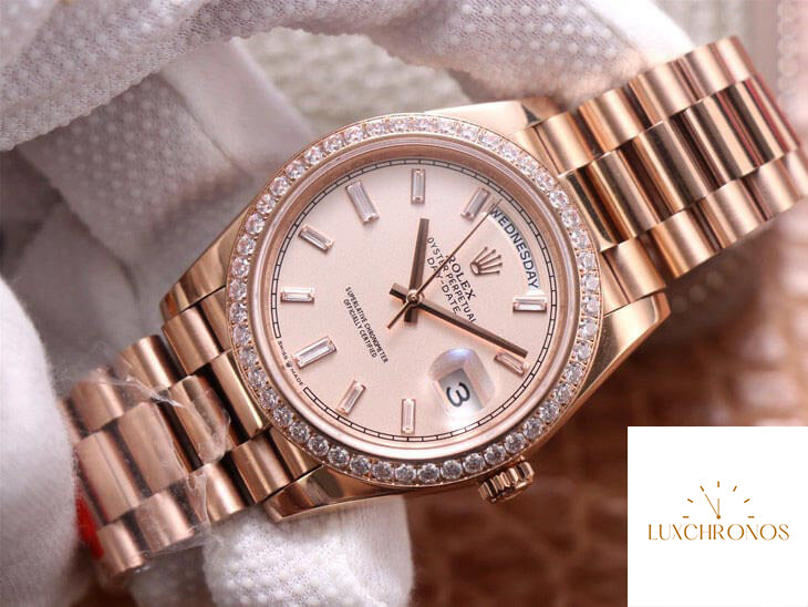 Rolex Day Date M228345RBR-0007 1:1 Best Edition EW Factory Rose Gold