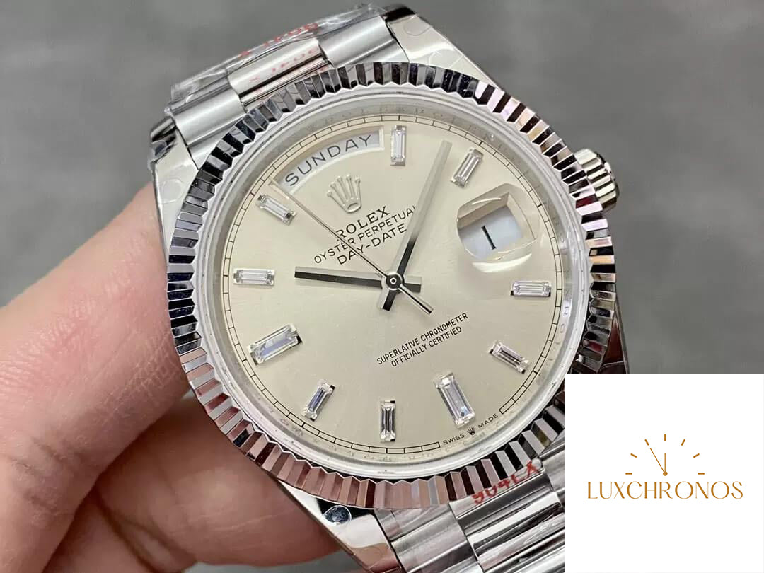 Rolex Day Date M228236-0002 1:1 Best Edition GM Factory Silver Dial V2