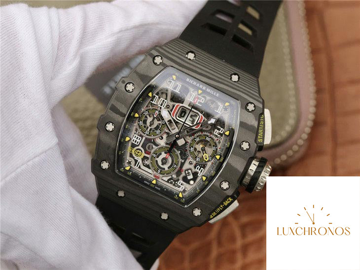 Richard Mille RM11-03 1:1 Best Edition KV Factory Black Carbon Fiber Case