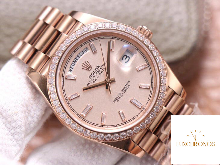 Rolex Day Date M228345RBR-0007 1:1 Best Edition EW Factory Rose Gold